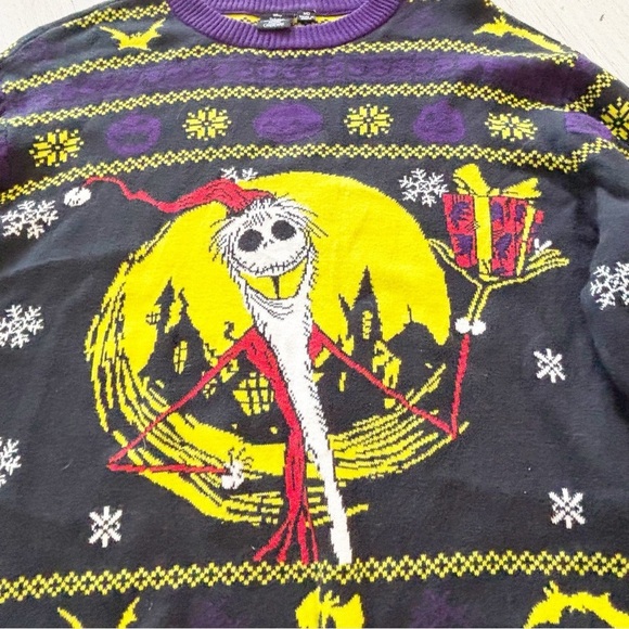 DISNEY Tim Burtons The Nightmare Before Christmas Jack Skellington Sweater M - Picture 5 of 10
